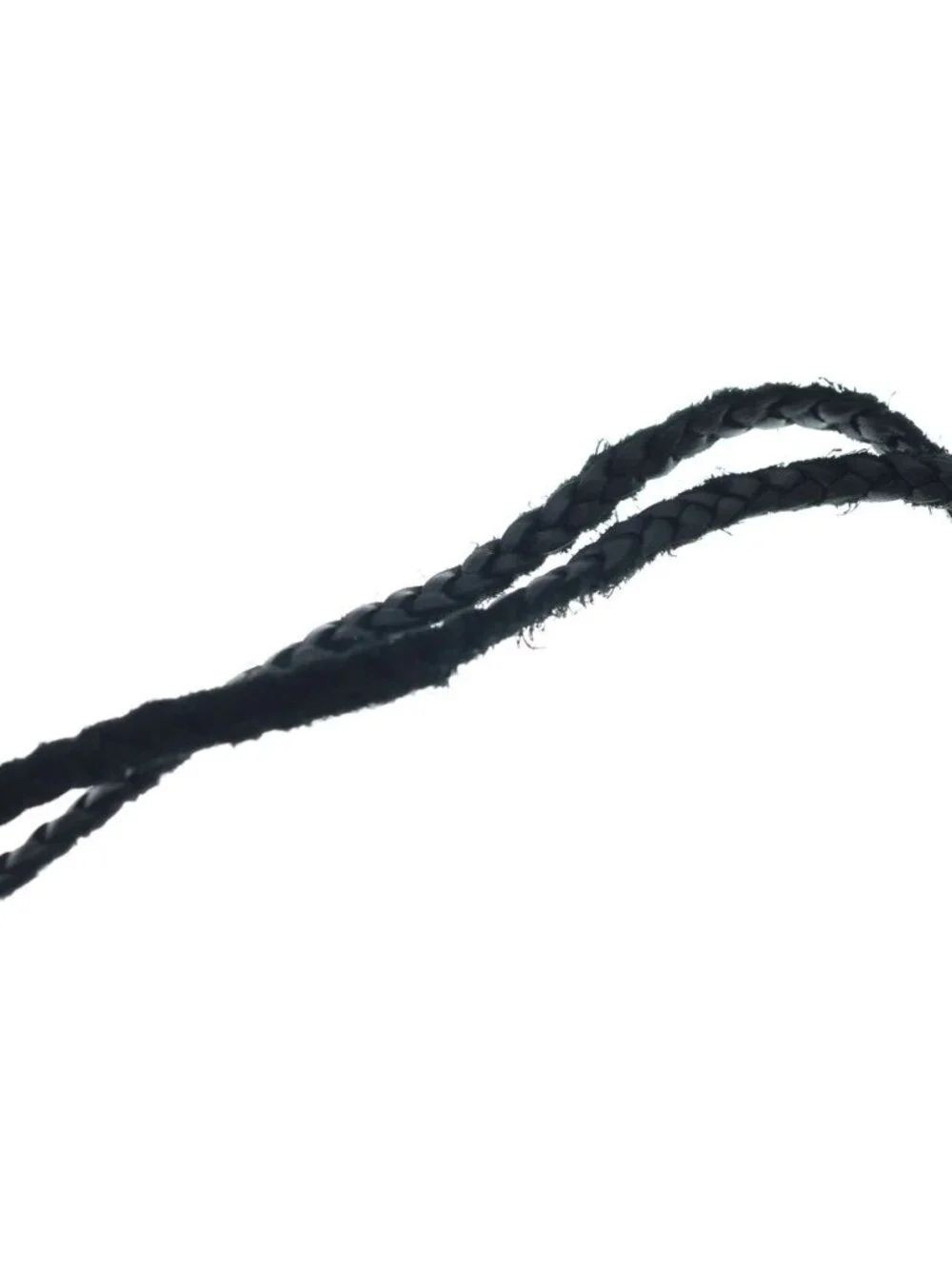 Chrome Hearts CH Crs Sml CL Small CH Cross Leather Braid Necklace Silver Black
